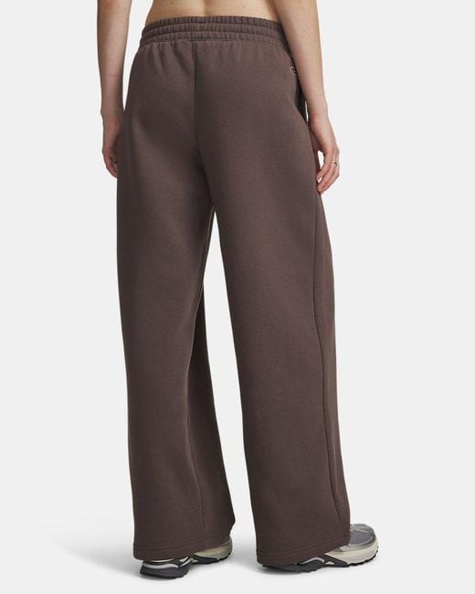 Under Armour Brown Ua Rival Fleece Pleated Varsity Pants