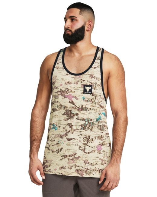 Camiseta de tirantes con estampado de camuflaje project rock Under Armour de hombre de color Natural