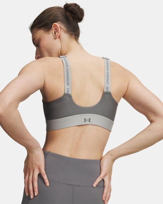 Under Armour Blue Infinity 2.0 High Zip Sport-Bh Für Damen Clay Titanium Clay