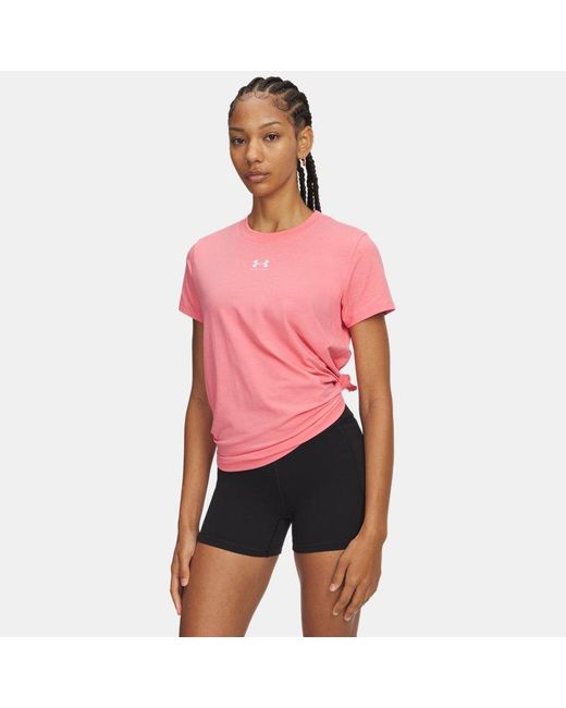Under Armour Purple Rival Core Short Sleeve Bittersweet