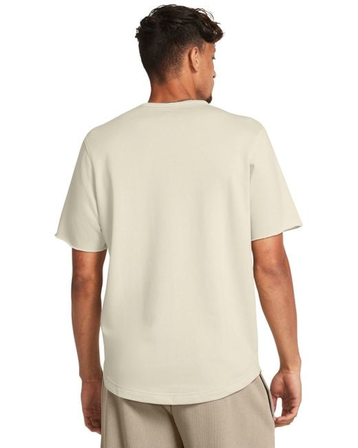 Camiseta de manga corta con bloque de color rival terry Under Armour de hombre de color Natural