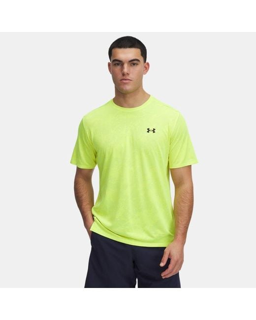 Under Armour Herentop Tech Vent Jacqrd Met Korte Mouwen High Vis Geel Zwart in het Green voor heren