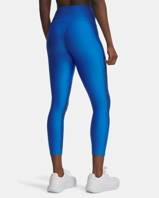 Under Armour Blue Tech Printed Panel Ankle-Leggings Für Damen Atlantis Weiß