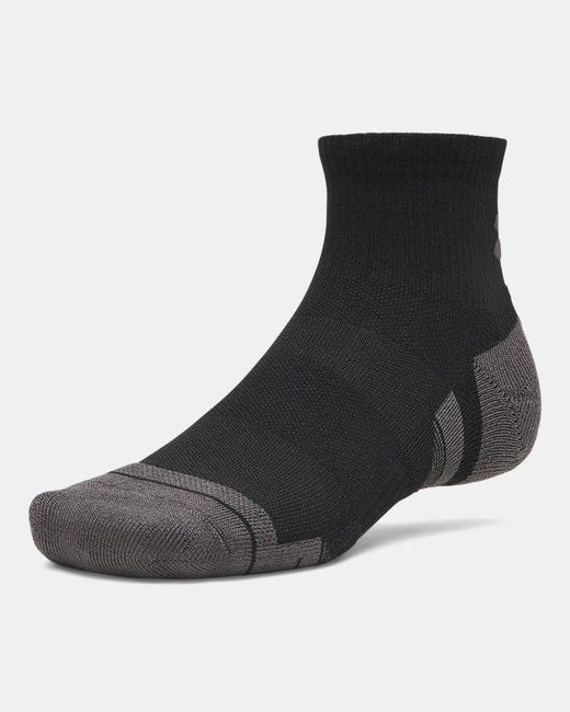 Under Armour Black Performance Tech 3-Pack Q Rter Socks Ultimate Ultimate Jet