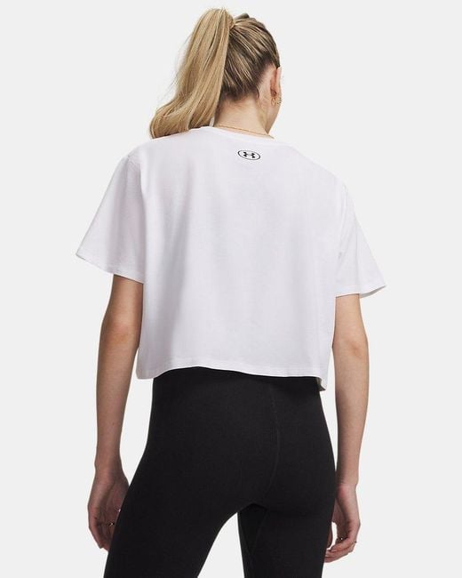 Under Armour White Ua Rival Boxy T-shirt