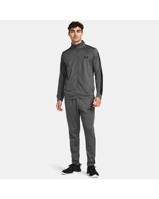 Under Armour Gray Rival Knit Tracksuit Castlerock for men
