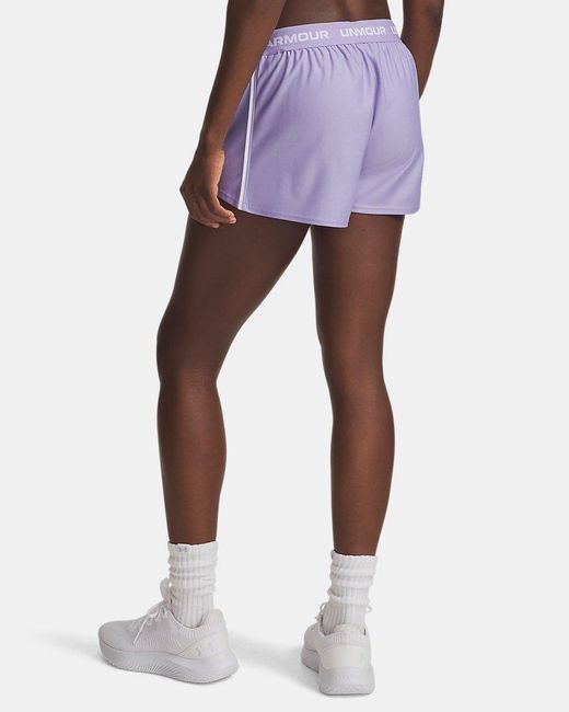 Under Armour Purple Tech Play Up 3" Shorts Transparent