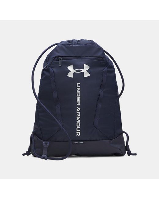 Under Armour Blue Hustle Sackpack Midnight Midnight Metallic