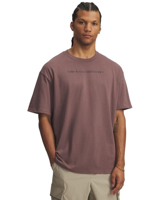 Under Armour Brown Running Shoe Heavyweight Oversized Short Sleeve Sierra Taupe Kona for men