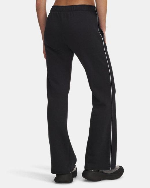 Pantalón Rival Fleece Piped Para Mujer Blanco Under Armour de color Black