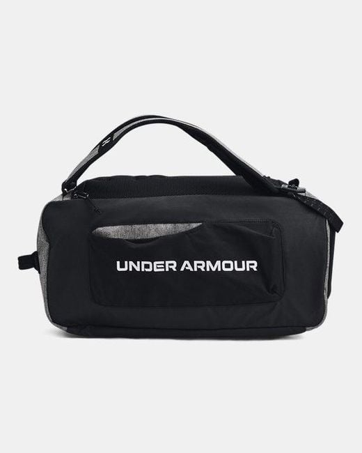 Borsone Zaino Contain Duo Small Castlerock Medium Heather Nero Bianco di Under Armour in Black