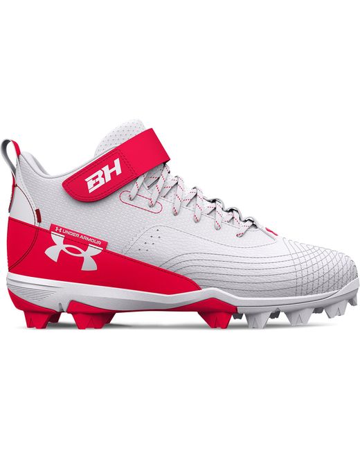Under Armour Ua Harper 7 Mid Rm Baseball Cleats in White for Men | Lyst