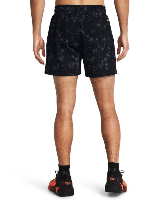 Under Armour Black Project Rock Rival Terry Printed Shorts for men