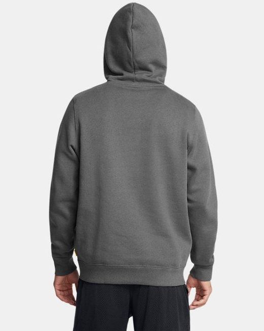 Under Armour Gray ' Curry Splash Hoodie Castlerock Full Heather for men