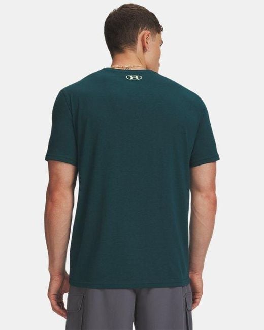 Under Armour Green Varsity Crest Short Sleeve Arden Fade for men