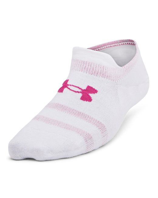 Under Armour Pink Essential 3-pack Ultra Low Tab Socks