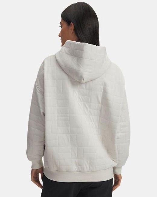Under Armour Dameshoodie Unstoppable Fleece Textured Summit Wit Summit Wit in het Gray