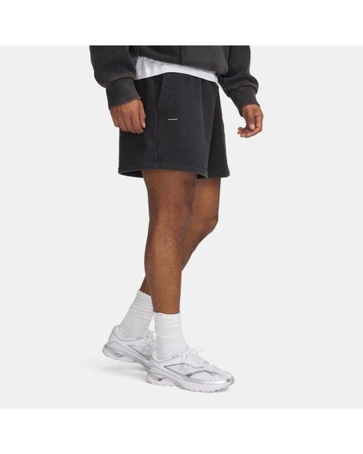 Under Armour Black Icon Heavyweight Fleece Wash 2.75" Shorts for men
