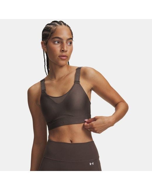 Under Armour Gray Infinity 2.0 High Sports Bra Peppercorn Peppercorn