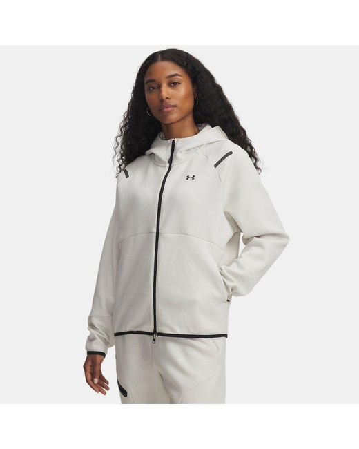 Maglia Unstoppable Fleece Full-Zip Da Donna Summit Nero di Under Armour in White