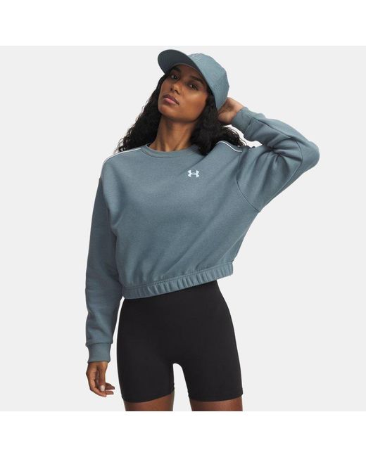 Sudadera Rival Fleece Piped Para Mujer Jasper Blanco Under Armour de color Blue