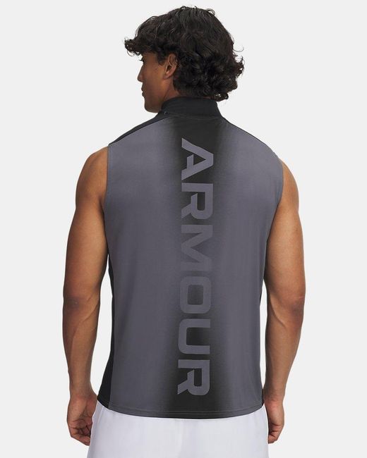 Under Armour Blue Heatgear Wordmark Sleeveless Castlerock for men