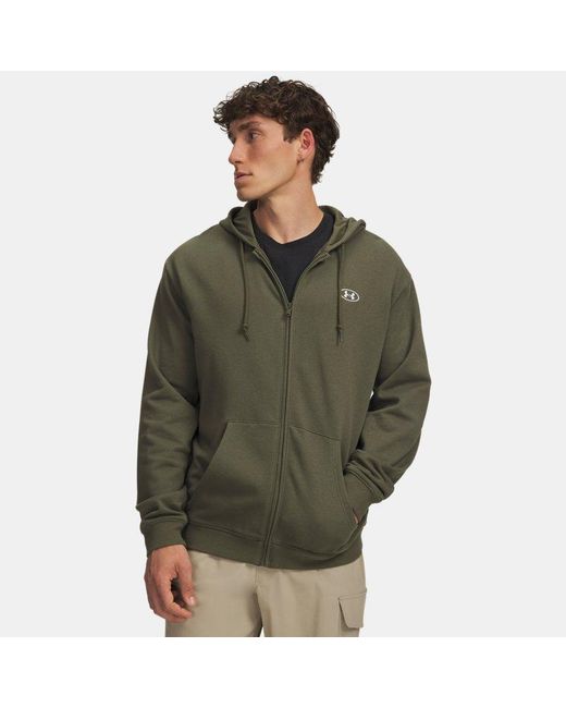 Under Armour Green Rival Fleece Full-Zip Hoodie Marine Od for men