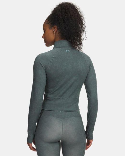 Under Armour Meridian Damestop Met Rits En Suède-Effect Jasper Blauw Jasper Blauw in het Gray