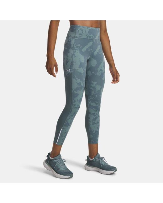 Mallas Tobilleras Con Estampado Launch Para Mujer Jasper Reflectante Under Armour de color Blue