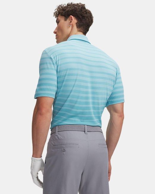 Under Armour Blue Armourdry Stripe Polo Haze Midnight for men