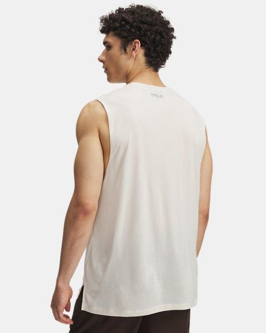 Under Armour White Trail Run Launch Tank Stone Reflective for men