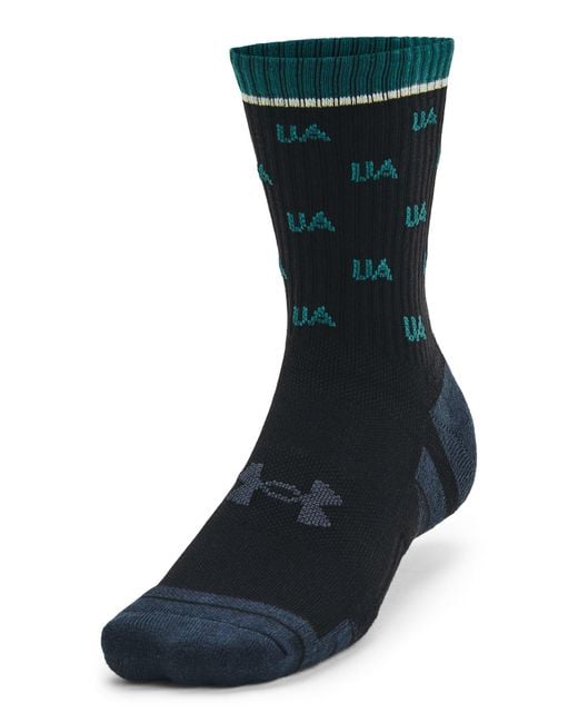 Under Armour Blue Performance Cotton 2 Pack Mid-crew Socks