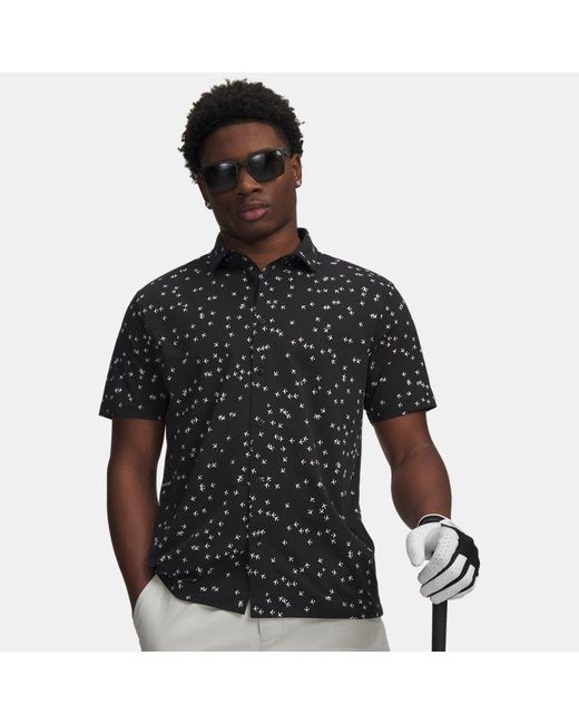 Under Armour Black Armourdry Golf Trip Button-Down Shirt for men