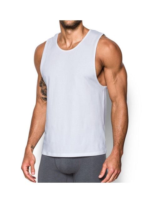 Under Armour White Charged Cotton® Tank Undershirt - 2-pack for men