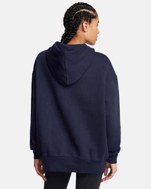 Under Armour Blue ' Icon Fleece Oversized Hoodie Midnight