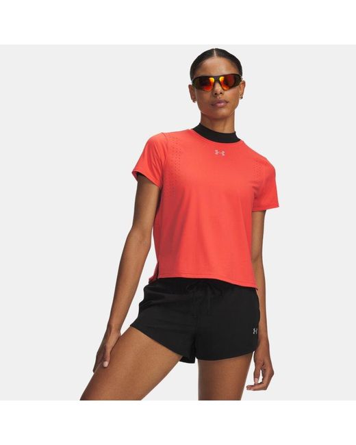 Under Armour Red Velociti Pro Short Sleeve Electric Tangerine Reflective