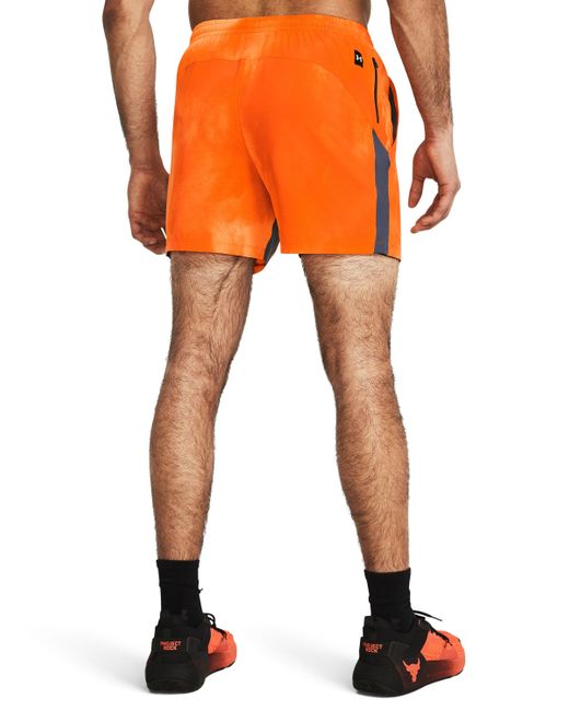 Under Armour Orange Project Rock Ultimate 5" Training Printed Shorts for men
