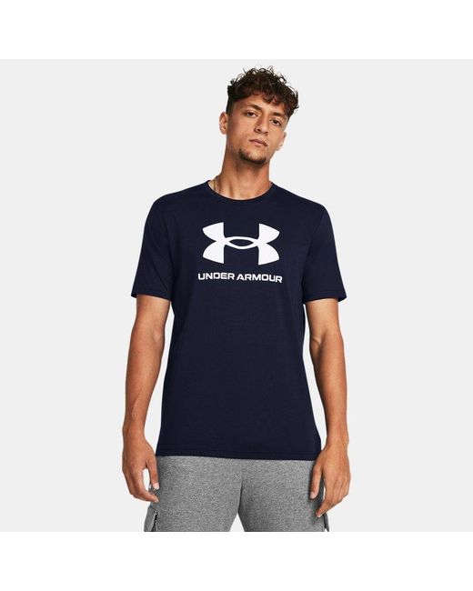 Under Armour Blue Sport Style Logo Loose T-shirt for men