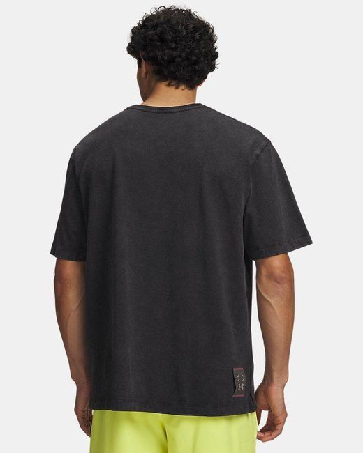 Under Armour Gray Hb Run Heavyweight Wash Rvltn Short Sleeve Ultimate Reflective for men