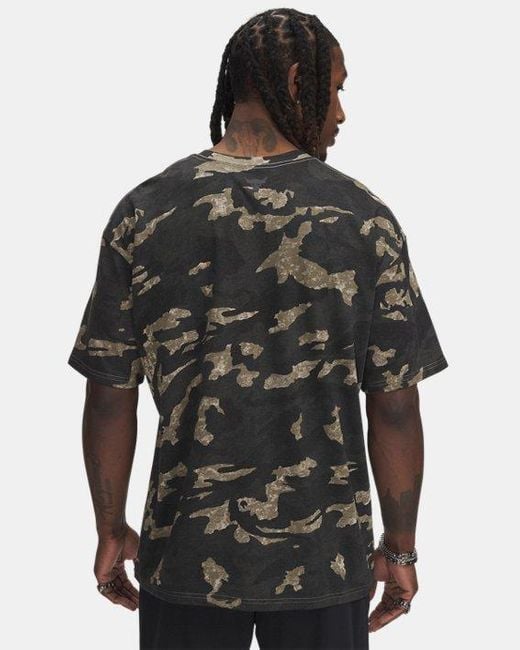 Under Armour Black Project Rock Heavyweight Printed Short Sleeve Bayou for men
