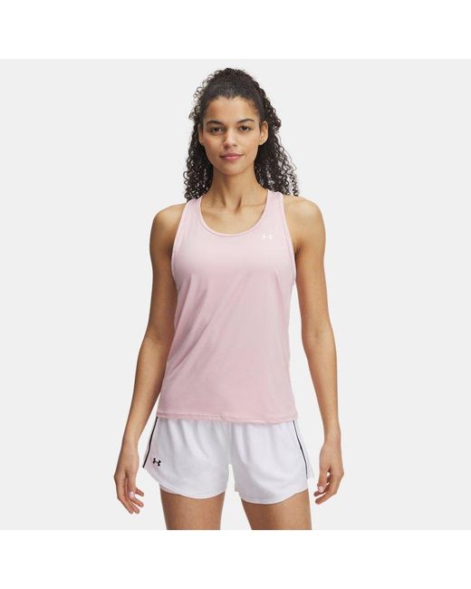 Under Armour Damestanktop Tech Knockout Prime Roze Wit in het Purple