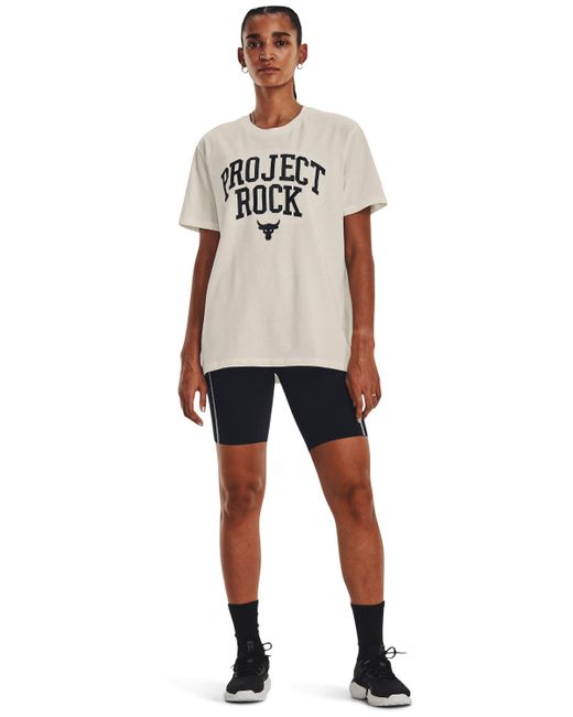 Under Armour White Project Rock Heavyweight Campus T-shirt