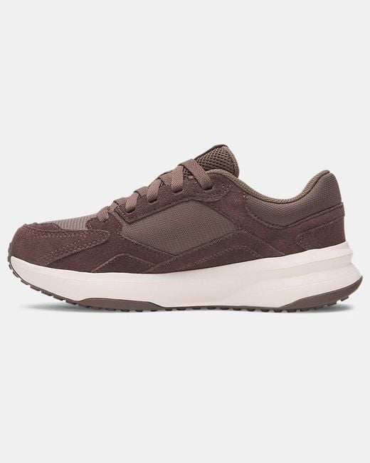 Under Armour Brown Edge Suede Training Shoes Peppercorn Apex Peppercorn