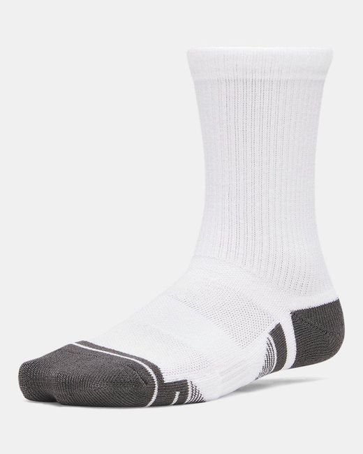 Under Armour White Performance Tech Kids' 3-Pack Crew Socks Jet