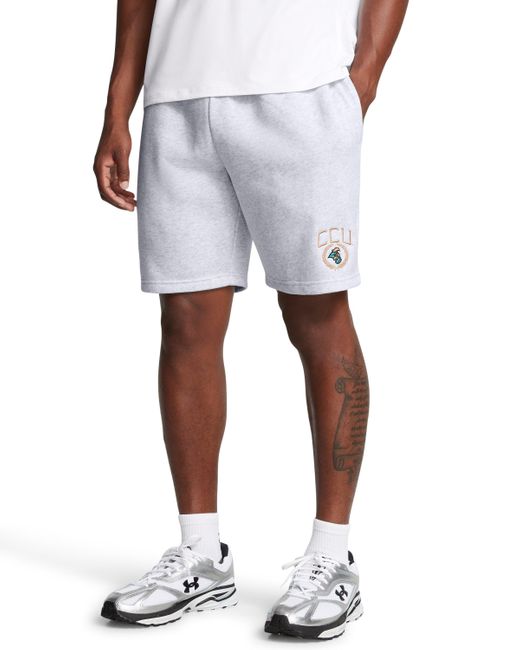 Under Armour White Ua Rival Fleece Collegiate Shorts for men