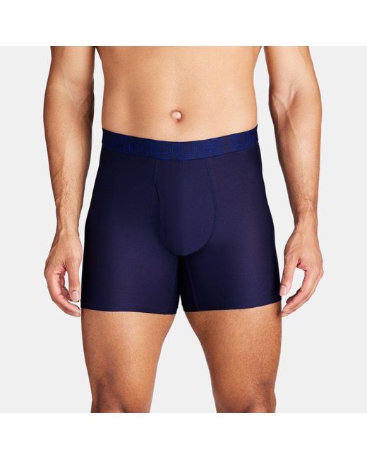 Under Armour Blue Ua Performance Tech Mesh 6" 3-pack Boxerjock for men