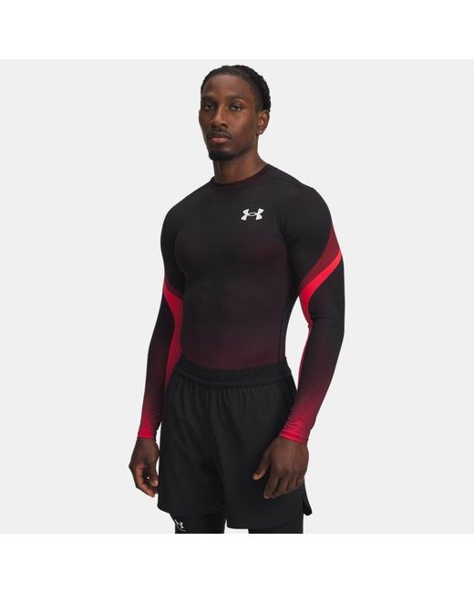 Under Armour Black Heatgear Sublimated Crew Long Sleeve for men
