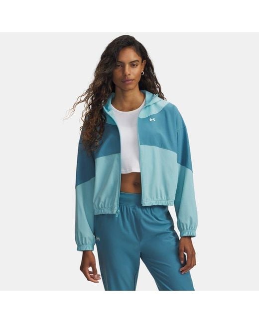 Under Armour Blue Rival Woven Jacket Haze Boundless