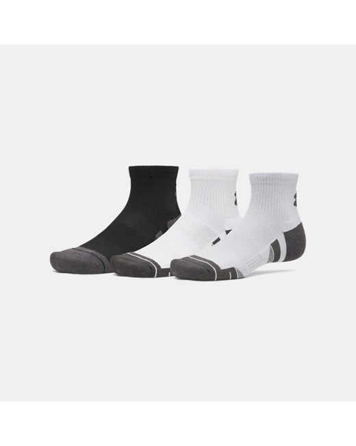Under Armour Black Performance Tech 3-Pack Q Rter Socks Mod Jet