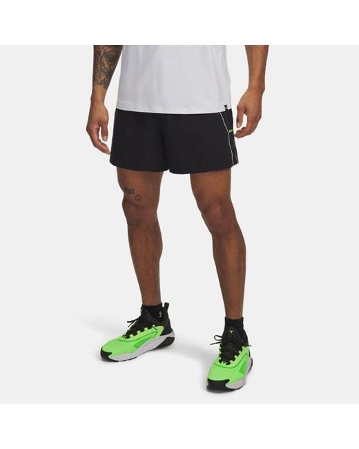 Pantalón Corto De 13 Cm (5" Project Rock Para Mujer Blanco Hyper Verde Under Armour de hombre de color Black